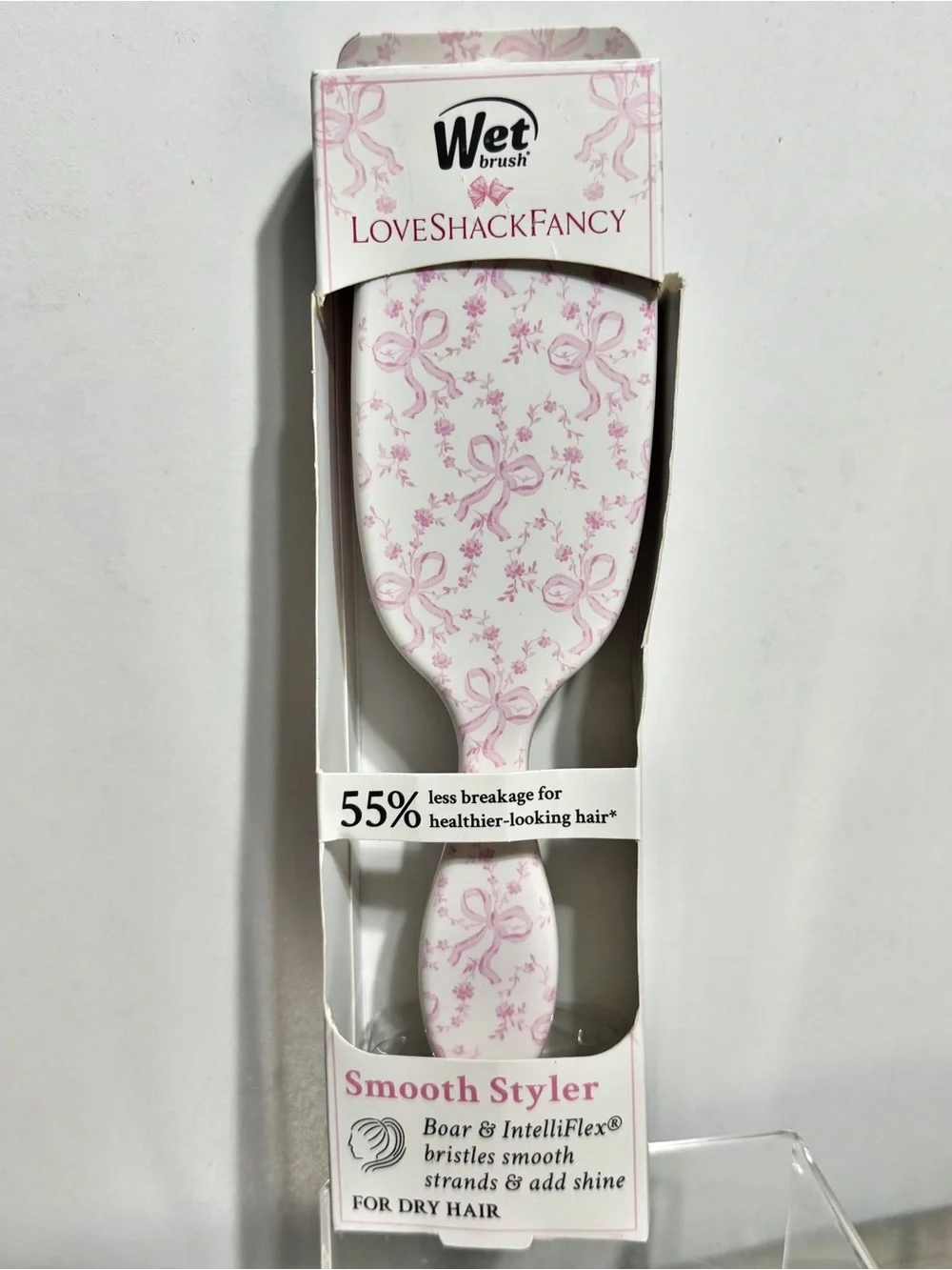 LoveShackFancy x Wet Brush Smooth Styler, Coquette Bow Pink Bows NEW IN BOX